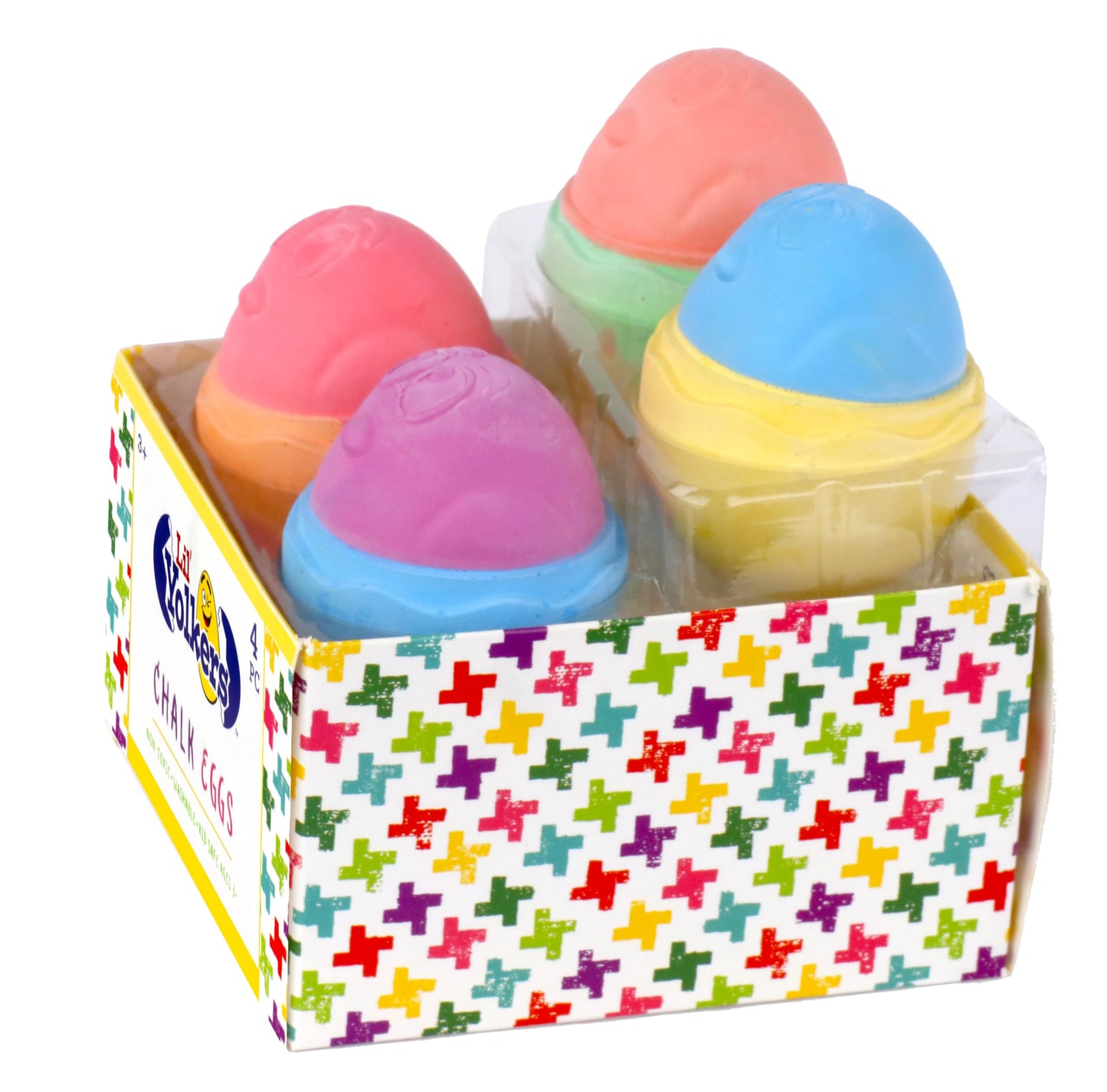 Colored Lil Yolkers Egg Chalk (4 Pieces, Multicolor)