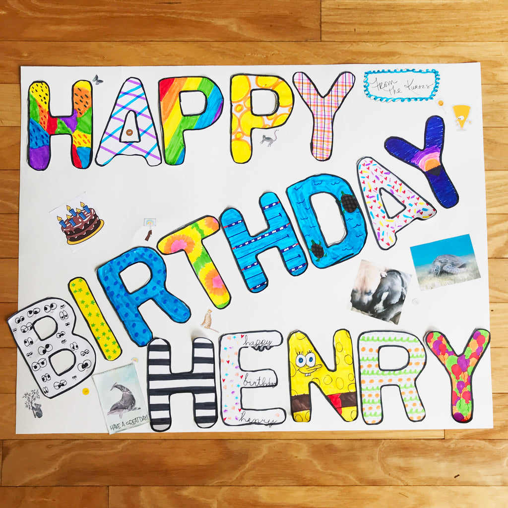 Printable Happy Birthday Poster DIY Kid Made Modern