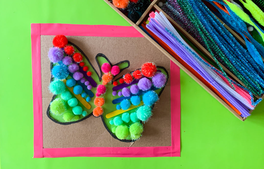 Rainbow Butterfly Collage Craft 