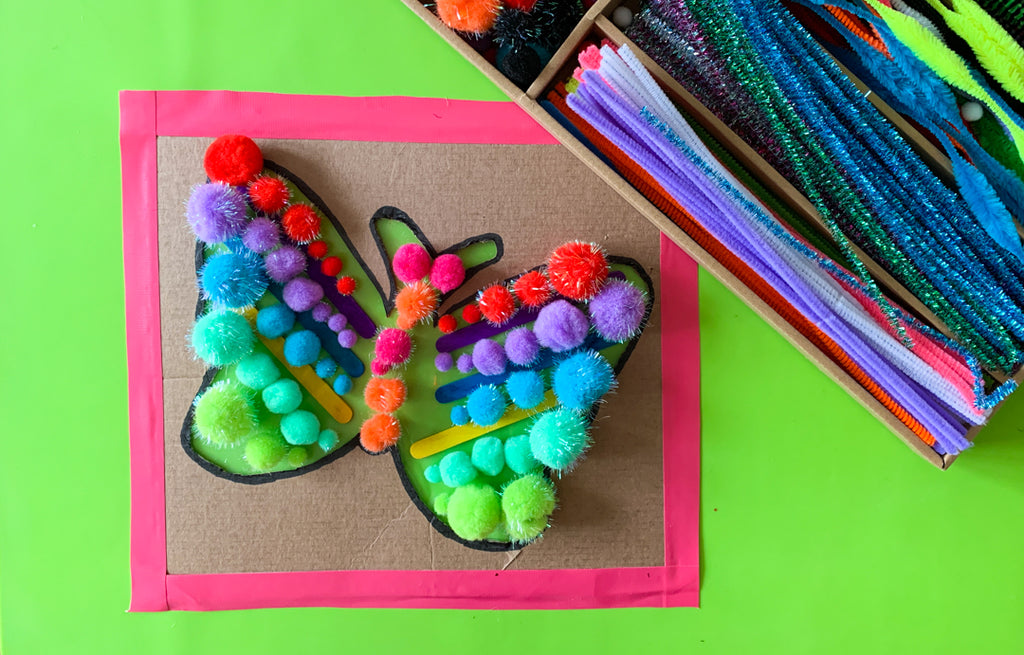 Rainbow Butterfly Collage Craft