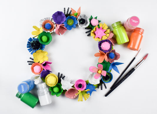 Egg Carton Spring Wreath DIY 