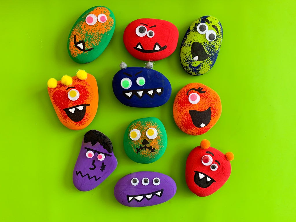 Painted DIY Monster Rocks – Kid Made Modern