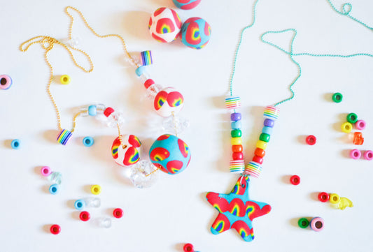 Rainbow Bead Necklace DIY