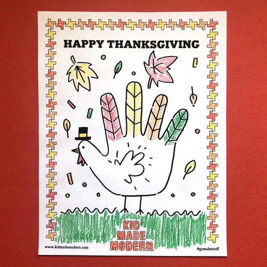 Hand Turkey Activity Sheet Printable