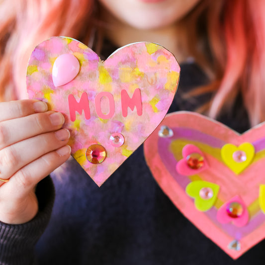 Paint Your Own Cardboard Heart Valentines