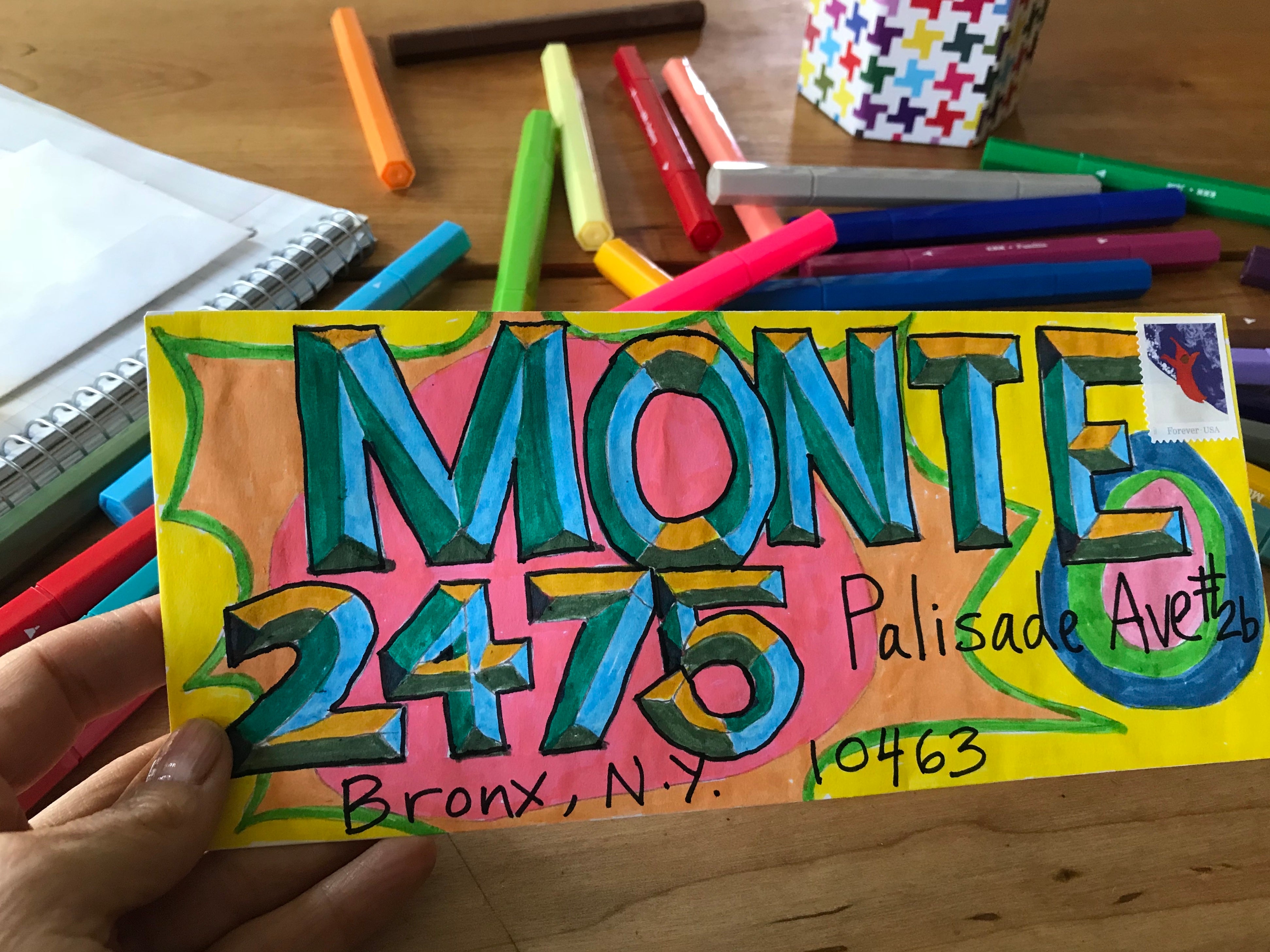 Mailed Lettering Bursting Big Lettering Mail Art – Kid Made Modern