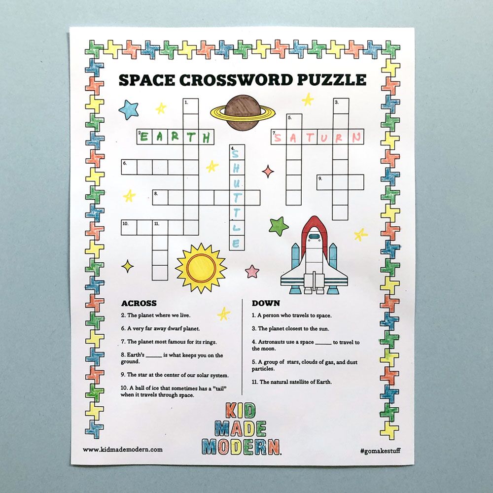 Free Space Crossword Puzzle Printable