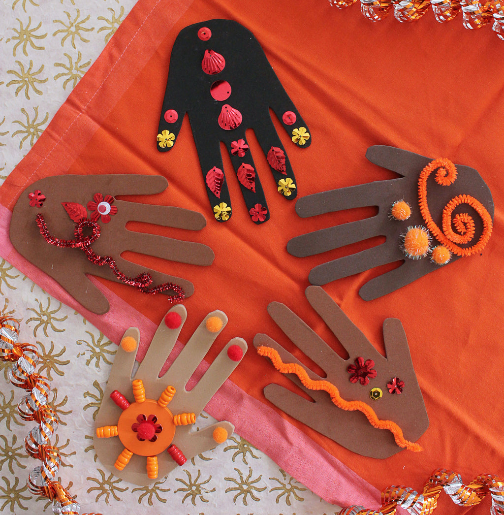 Mehndi Hands Diwali Craft
