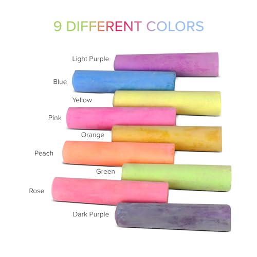 Kid Made Modern Chalk with Fabric Handle - Washable Colored Sidewalk Chalk for Outdoor - Multicolor Chalks