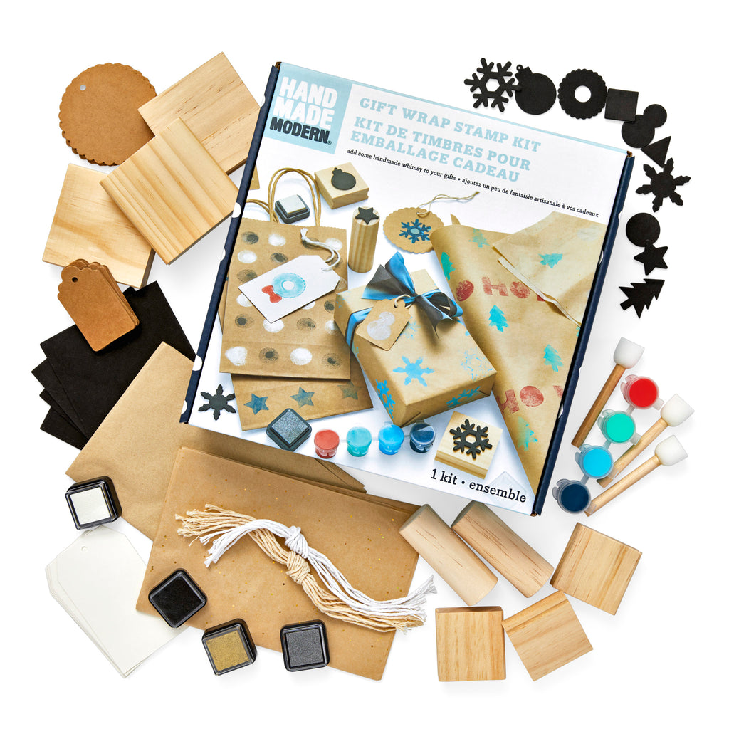 DIY Handmade Modern Gift Wrap Stamp Kit